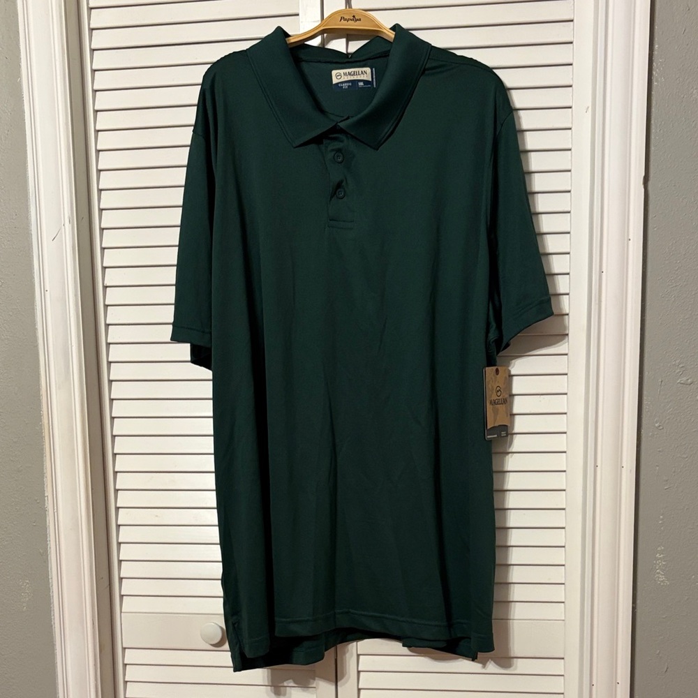 NWT Magellan Outdoors Men's Forest Green Polo Shirt